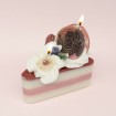 Bougie part de gâteau - Parfum givré fruits rouges