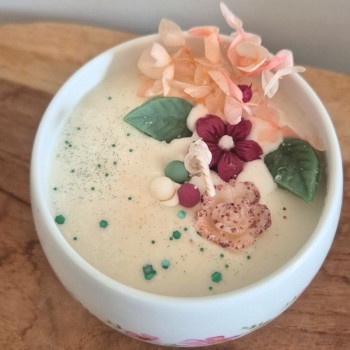 Bougie bol fleuri - Parfum azalée du Japon