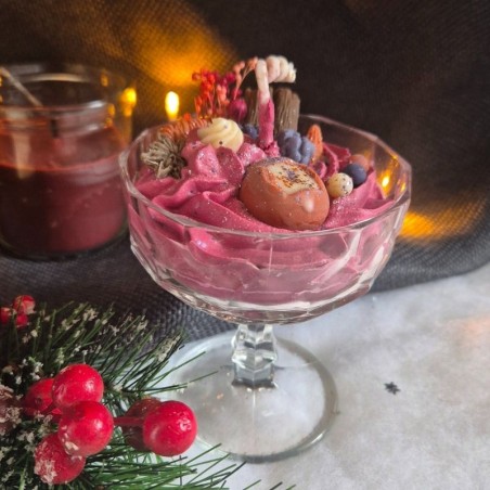 Bougie de noël - Coupe en verre - Parfum Vin Chaud 1