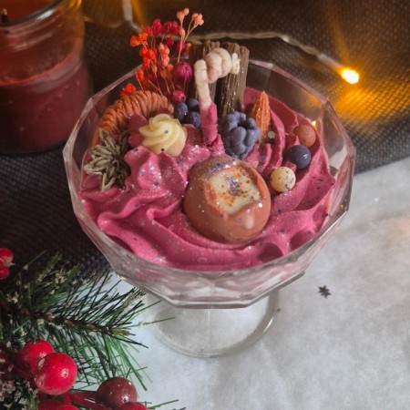 Bougie de noël - Coupe en verre - Parfum Vin Chaud 3
