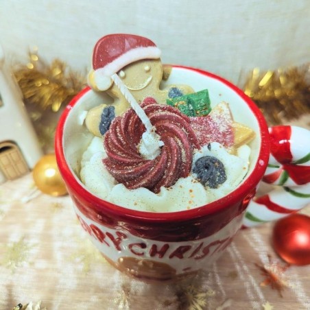 Bougie mug de Noël gourmand - Parfums pain d'épices