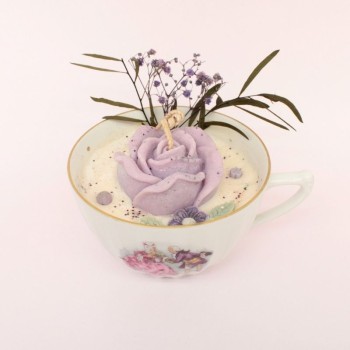 Bougie tasse vintage - Parfum Lilas