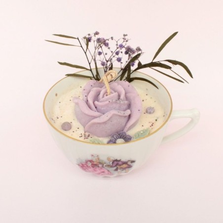 Bougie tasse vintage - Parfum Lilas
