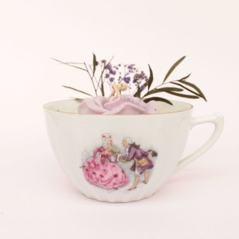 Bougie tasse vintage - Parfum Lilas