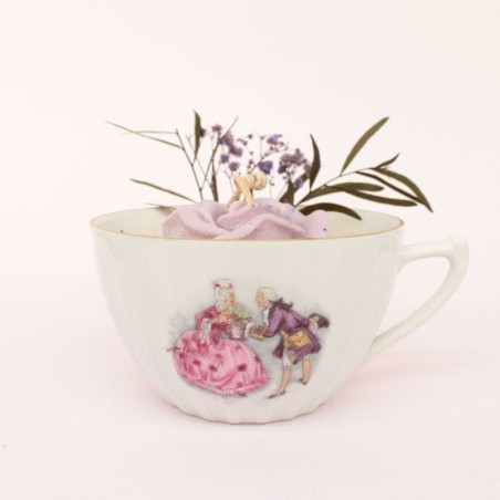 Bougie tasse vintage - Parfum Lilas