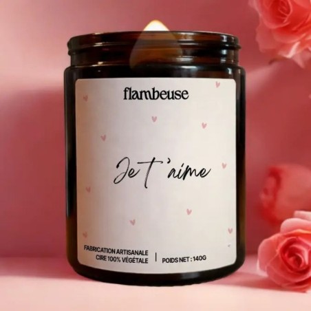Bougie St Valentin - "Je t'aime"- Parfum fleur de cerisier