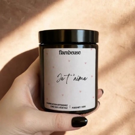 Bougie St Valentin amour - "Je t'aime"- Parfum fleur de cerisier