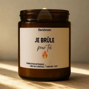 Bougie St Valentin - "Je brûle pour toi"- Parfum linge frais