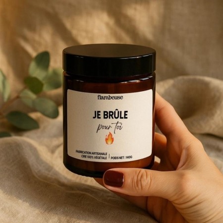 Bougie love St Valentin - "Je brûle pour toi"- Parfum linge frais
