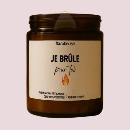 Bougie St Valentin - "Je brûle pour toi"- Parfum linge frais