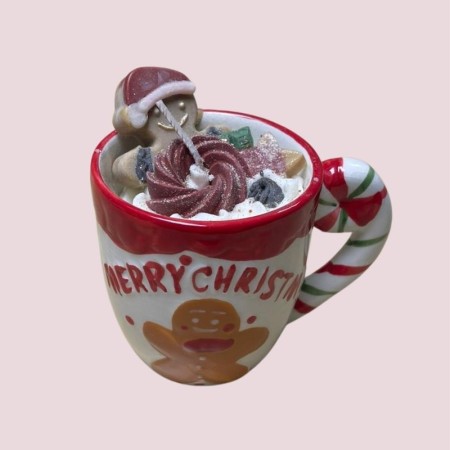 Bougie mug de Noël gourmand - Parfums pain d'épices