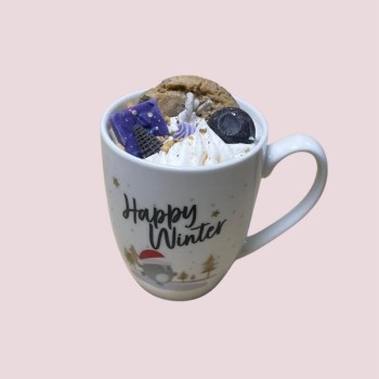 Bougie mug de Noël gourmand - Parfums cookies/choco