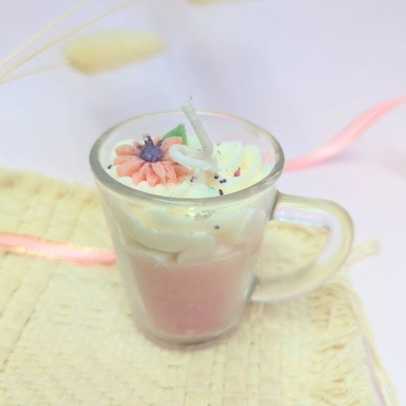 Bougie-deco-Mini-bougie tasse gourmande - Parfum bonbon sucré