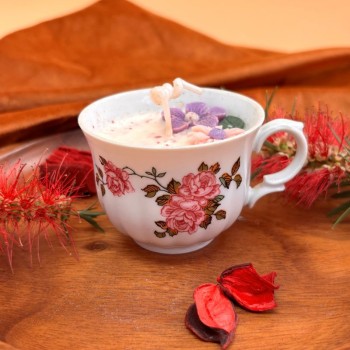bougie tasse parfum bouquet floral bougie déco