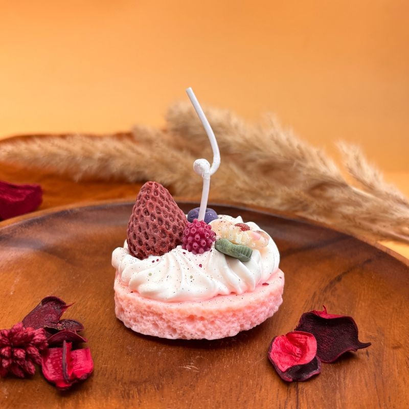 Petite bougie gourmande tartelette - Parfum fraise