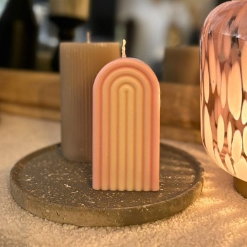 Bougie Moulée Arche Rose - Sans Parfum