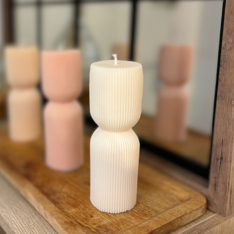 Bougie Décorative Louise - Sans Parfum - Blanc