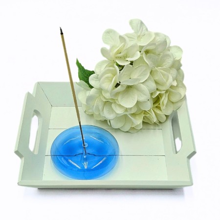 Porte Encens Décoratif Rond - Couleur Bleu