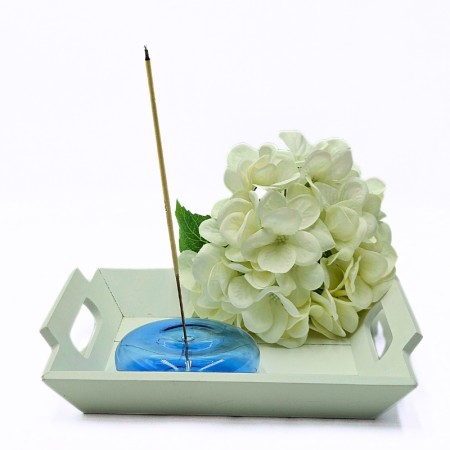 Porte Encens Décoratif Rond - Couleur Bleu