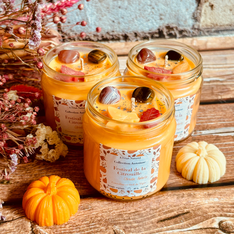 Bougie Festival de la Citrouille - Parfum Citrouille Ambrée
