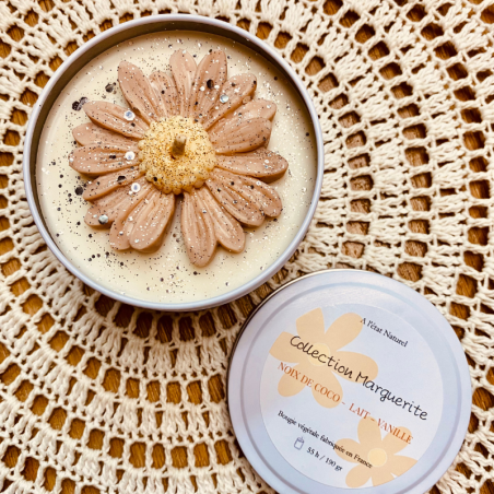 Bougie Marguerite - Parfum Madeleine gourmande