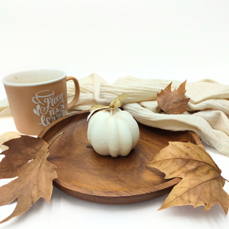 Petite bougie Citrouille - Parfum Cèdre et Bois de Santal