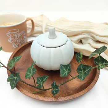 Bougie Citrouille en Ciment - Parfum Cèdre et Bois de Santal