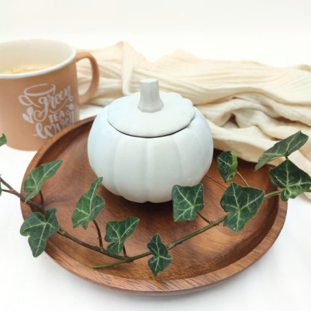 Bougie Citrouille en Ciment - Parfum Cèdre et Bois de Santal