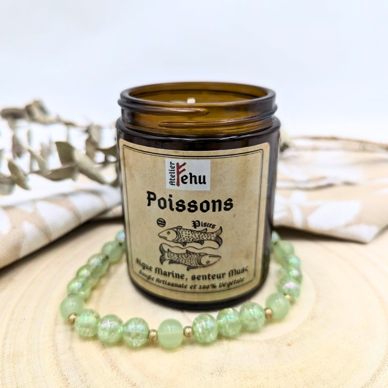 Bougie Astrologique Poisson - Parfum Musc