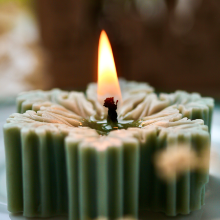 Bougie flocon -  sapin