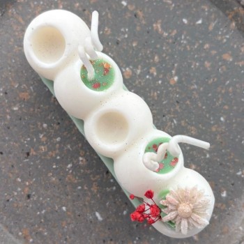 Bougie moulée buche à la verveine