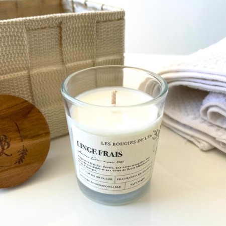 Petite bougie parfum linge frais