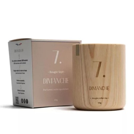 Bougie en Bois - Dimanche Off - Parfum Magnolia, Musc & Coton