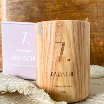 Bougie en bois - Dimanche Off - Parfum magnolia, musc & coton