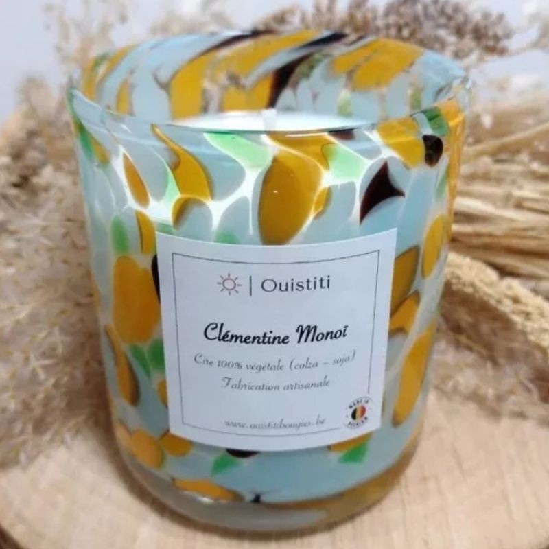 Bougie Classique Tachetée - Parfum Clémentine Monoï